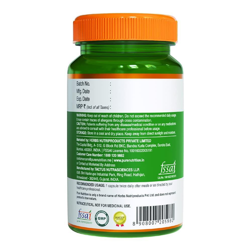 Pure Nutrition Lung Detox Capsule with Vitamin C 800mg For Respiratory Care