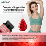 Adorreal Iron Folic Capsules (60 Capsules) | Gentle Iron Supplement for Hemoglobin, Energy & Red Blood Cell Health