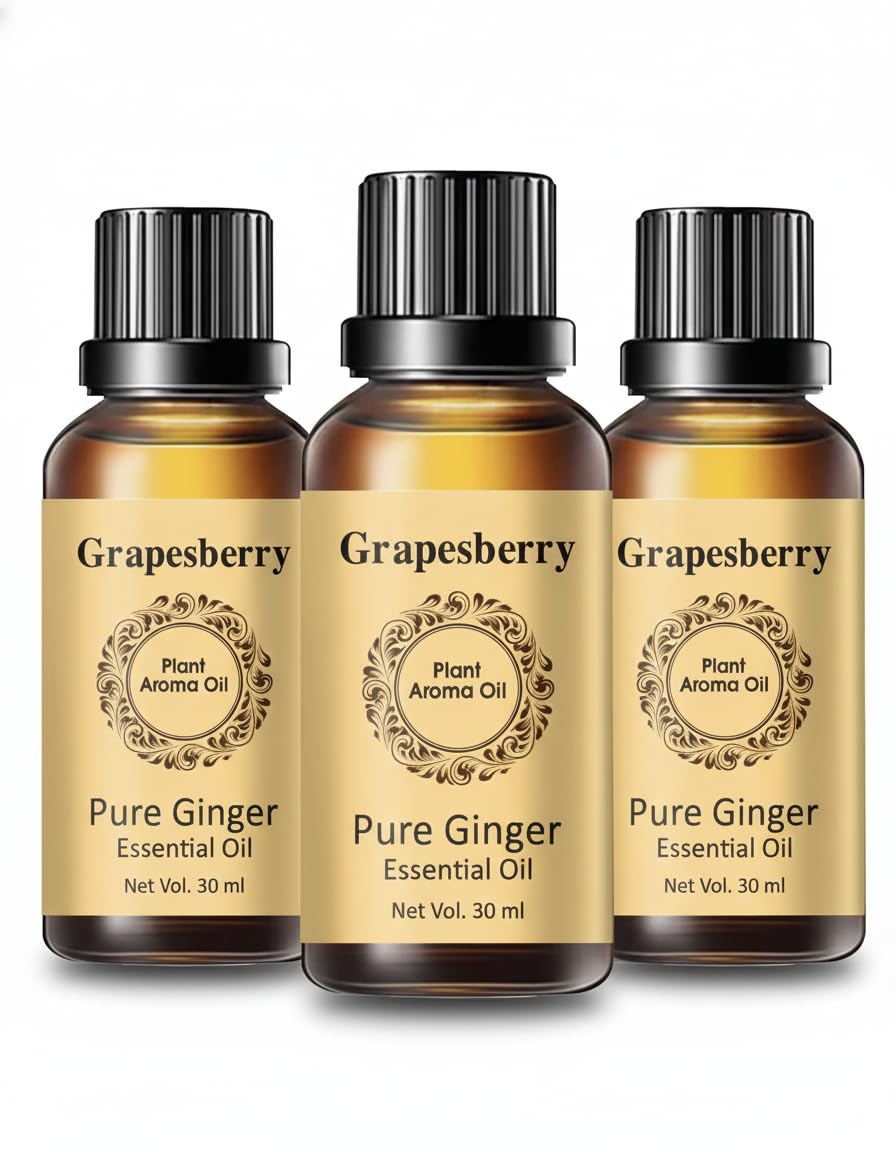 Grapesberry Fat Loss Oil, Belly Natural Drainage Ginger Oil Essential Relax Massage Oil Ginger Oil (Pack -3, 30 ml Each)