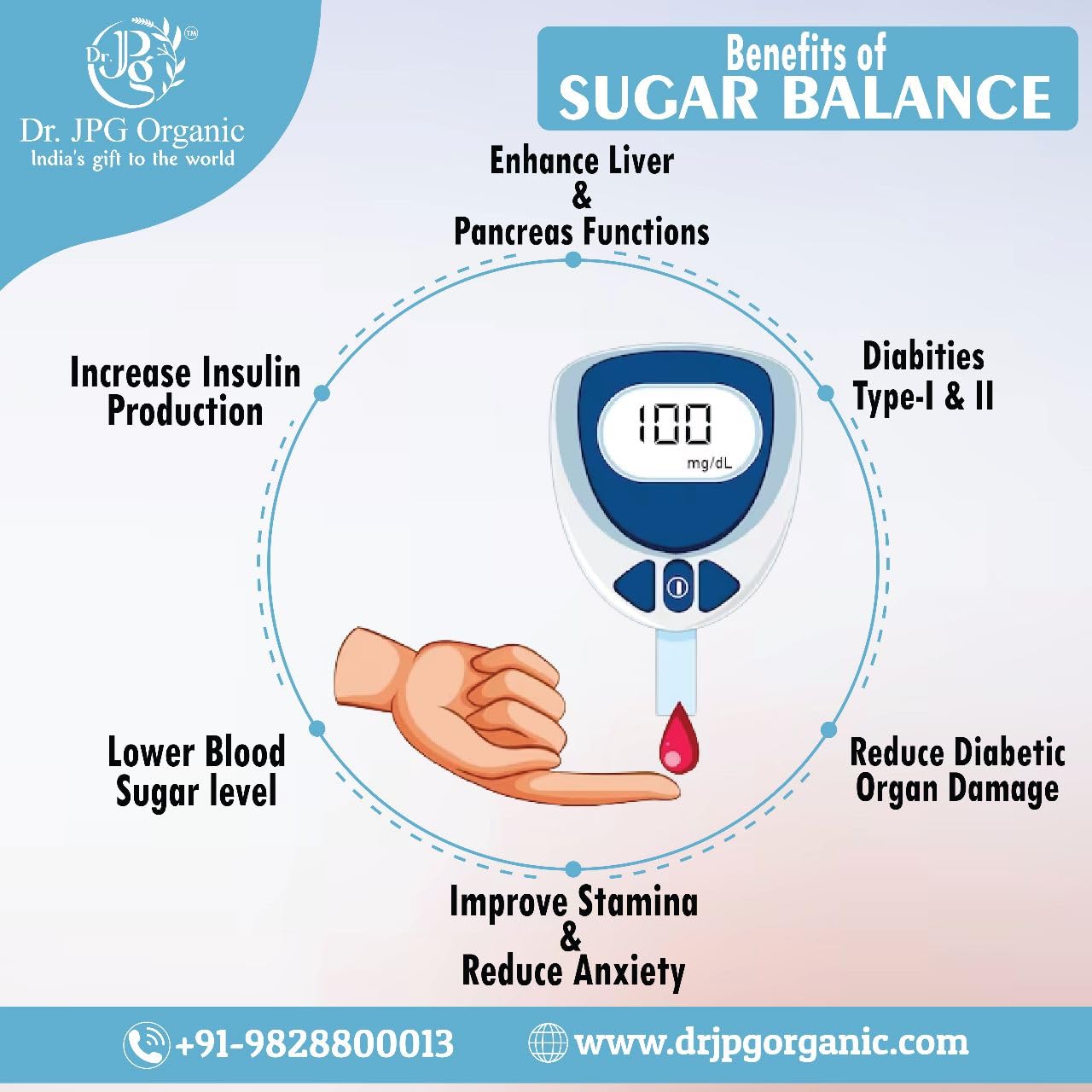 DR. JPG Organic Sugar Balance Capsules (500mg, 60 Veg Capsules) | For Blood Sugar Management & Metabolic Support | 100% Certified Organic