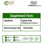 Pure Nutrition Organic Amla Powder - 227g | Supports Immunity, Digestion, and Hair Health