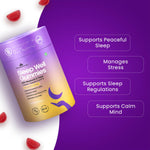 AYU Sleep Gummies with Melatonin 10mg, Tagar Root, Vitamin B6 & L-Tryptophan | Helps Relaxation & Natural restful Sleep | Strawberry Flavor | 60 Veg Gummies