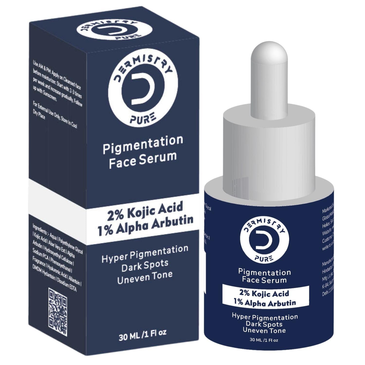 Dermistry Pure 2% Kojic Acid 1% Alpha Arbutin Pigmentation Face Serum