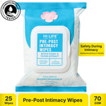 Hi Life Pre & Post Sex Wipes | pH-Balanced Intimate Care Wipes for Men & Women with Witch Hazel & Thyme Extract (Pack of 25)