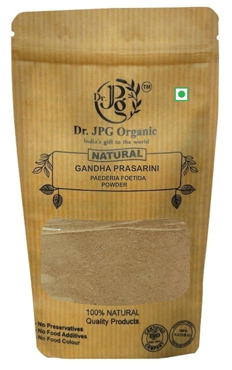 Dr. JPG Organic Gandha Prasarini Powder Natural | Paederia Foetida| 100g | ISO & GMP Certified. (Pack Of 1)