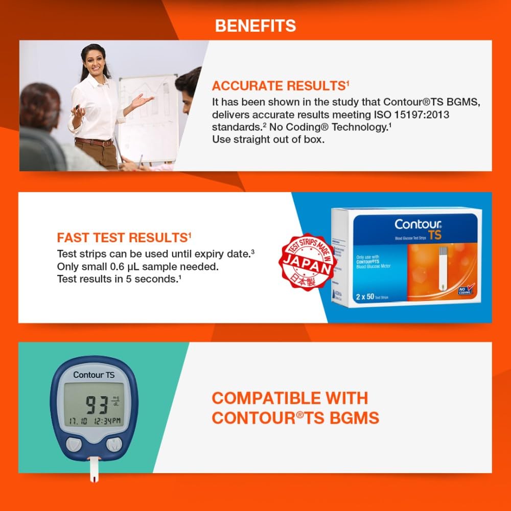 Contour TS Blood Glucose Test Strip (Only Strips) - 50 Strips