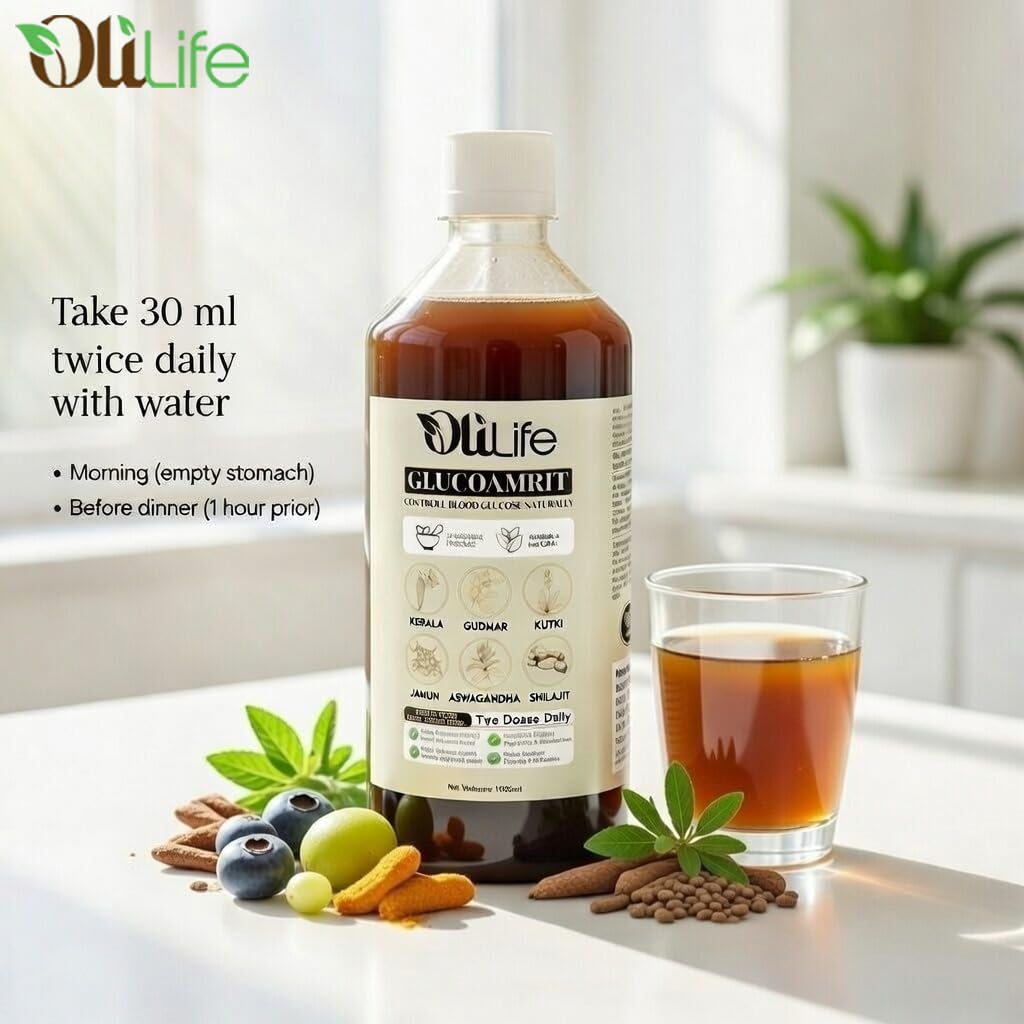 OliLife GlucoAmrit Juice 1000 ml | Ayurvedic & Herbal Diabetes Care Juice for Blood Sugar Support, Metabolic Balance & Daily Wellness
