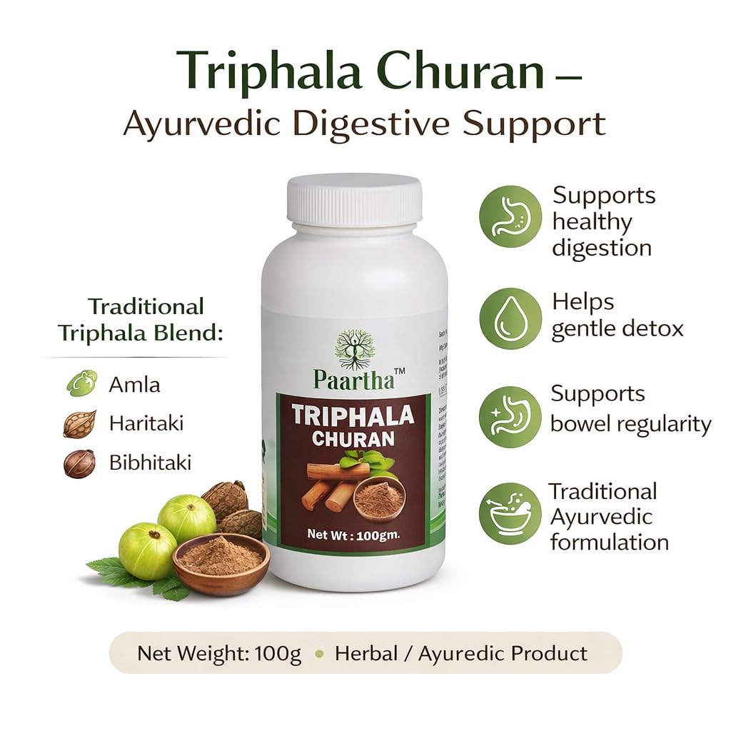Paartha Triphala Churan – Ayurvedic Herbal Powder for Digestive & Gut Wellness Support – 100g