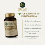 10 One Nutrition Ashwagandha Gold 500mg (60 Capsules) | For Stress Relief, Energy & Strength | Ayush Approved | For Men & Women