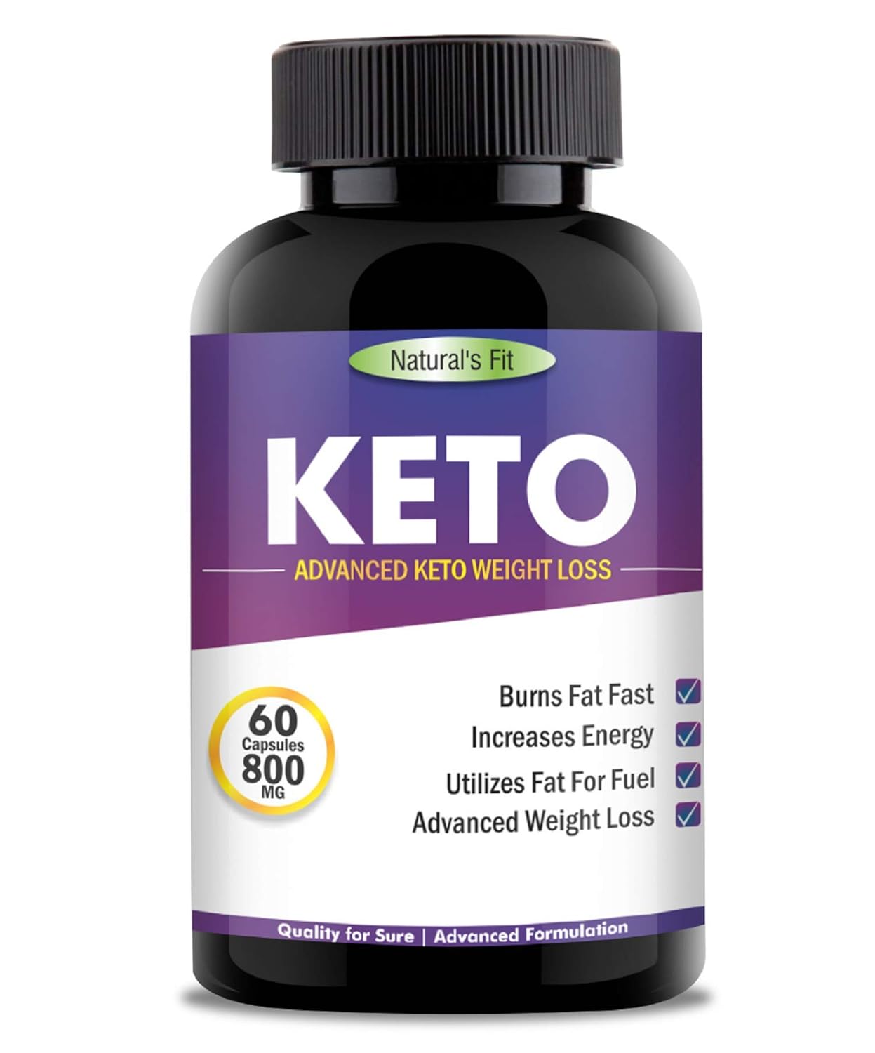 Natural's Fit Naturals Fit Keto Capsules Advanced Weight Loss Supplement With (Green Tea + Garcinia Cambogia + Green Coffee Extract) 800Mg 60 Capsules