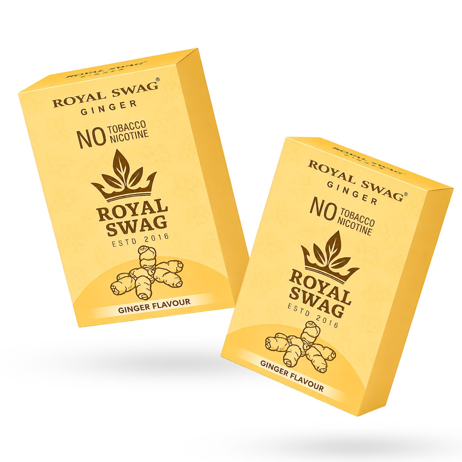 Royal Swag Herbal Cigarettes Ginger Flavour - Tobacco Free (10 Sticks - 2 Pack)