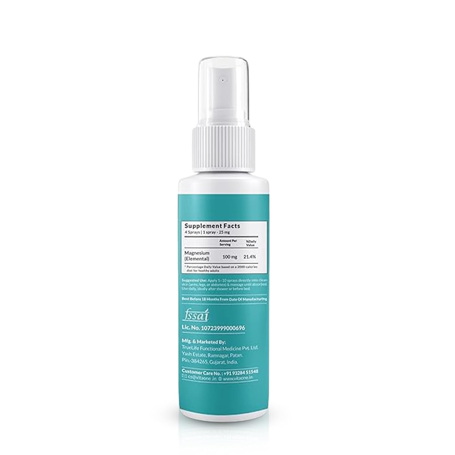 Vitaone Magnesium Oil Spray | Pure Transdermal Magnesium Chloride for Muscle Recovery & Joint Support (100ml)