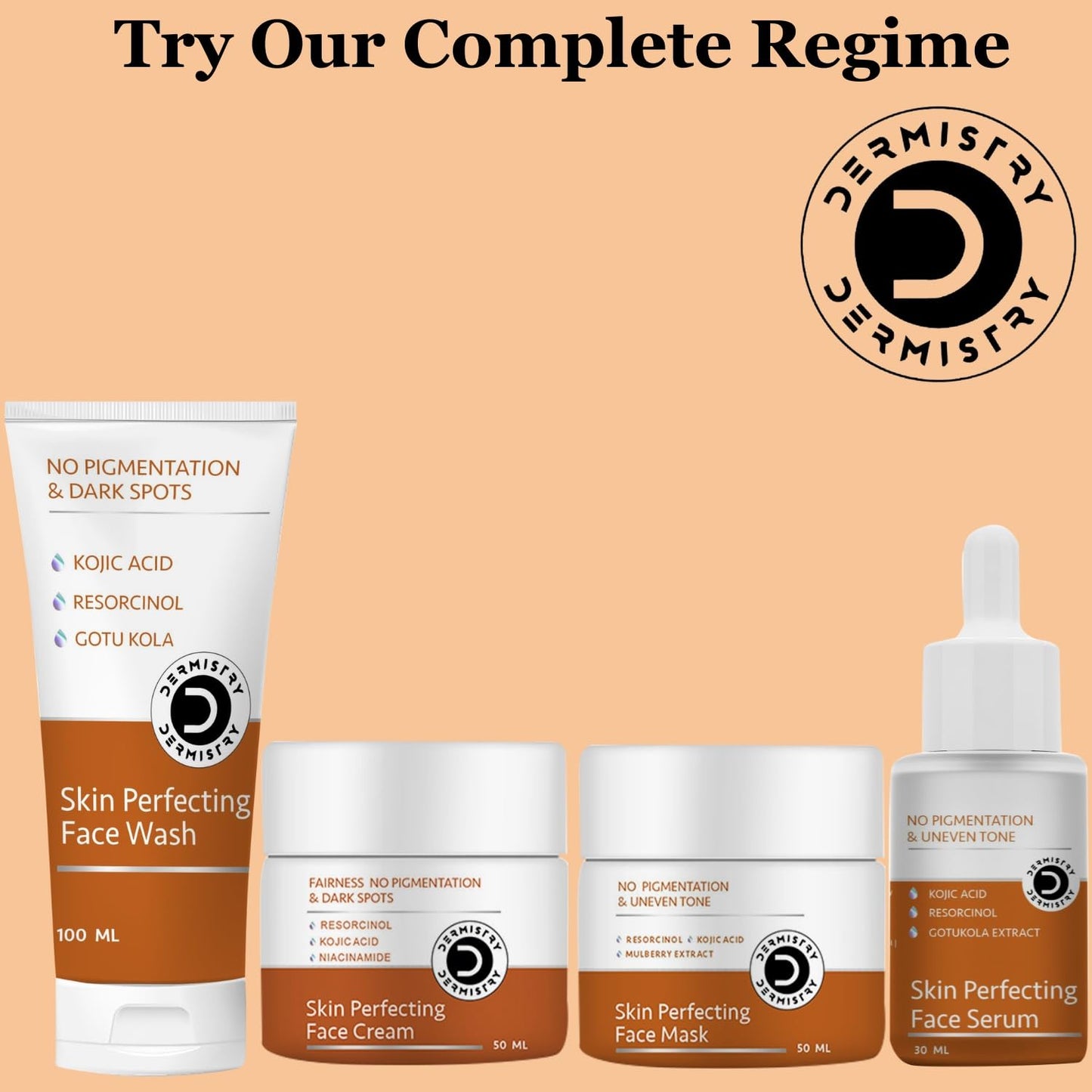 Dermistry No Pigmentataion & Uneven Tone Kojic Acid Skin Perfecting Face Serum - 30ml
