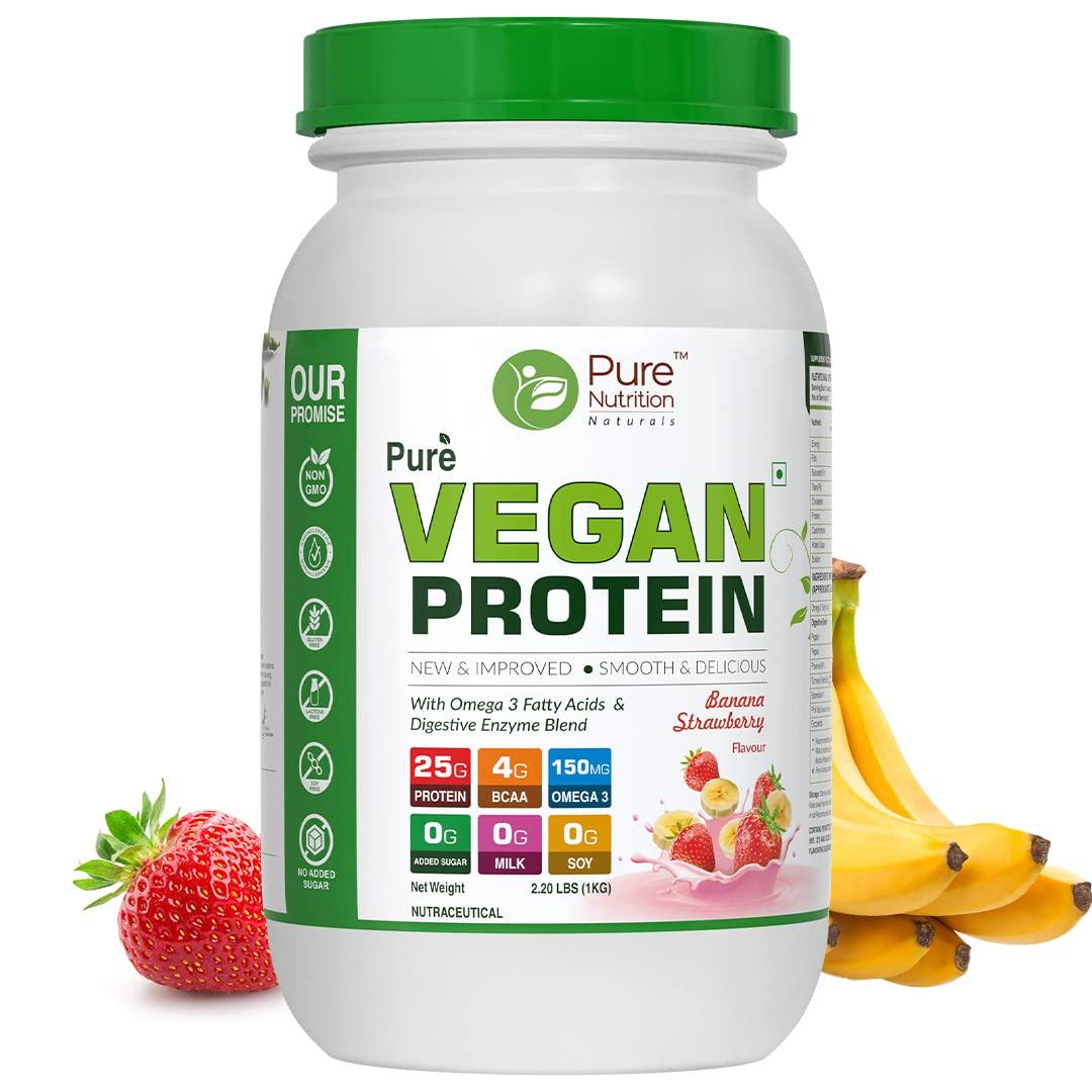 Pure Nutrition Pure Vegan Protein Banana Strawberry - 1kg