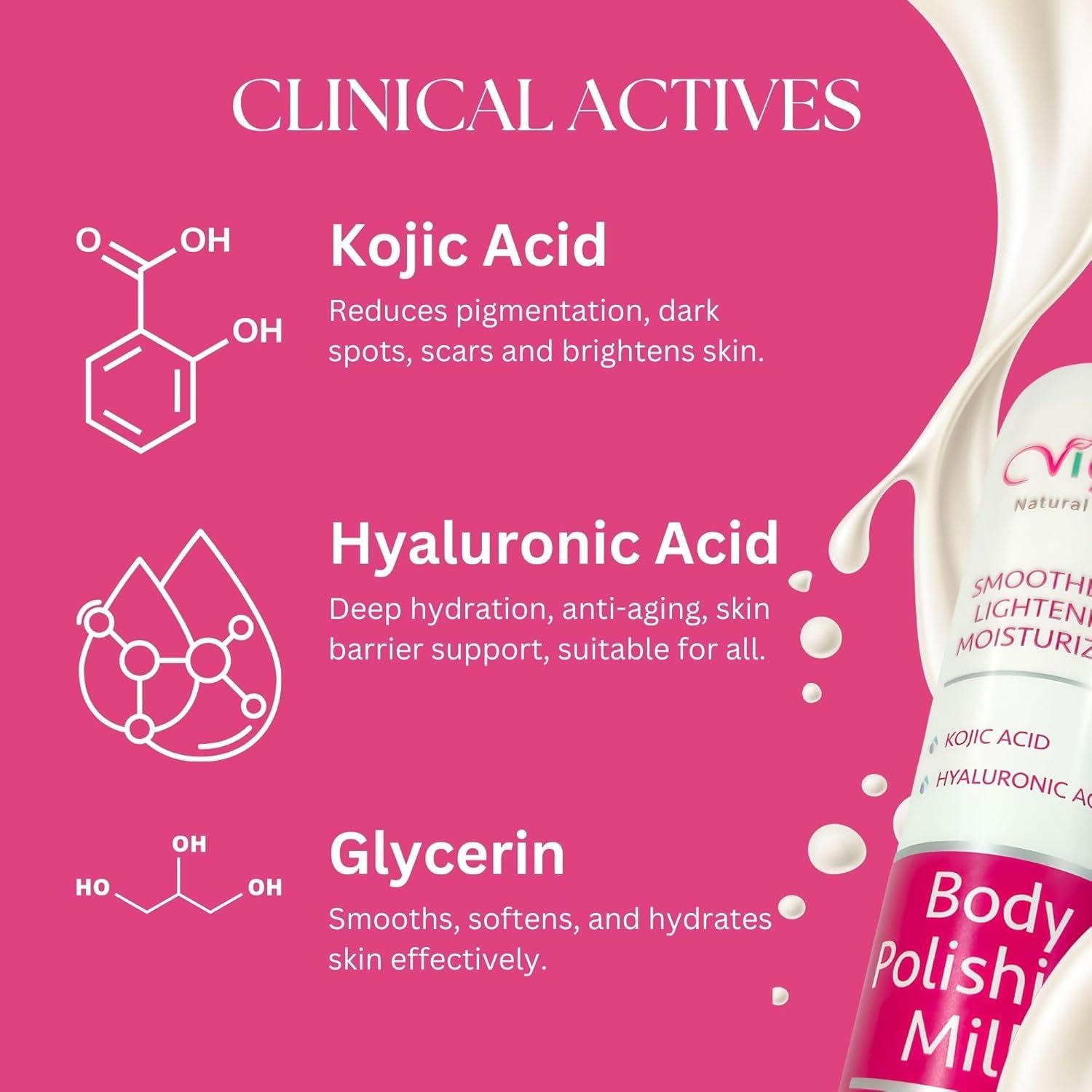 vigini Smoothening Lightening moisturizing Body Polishing milk Lotion - 200ml