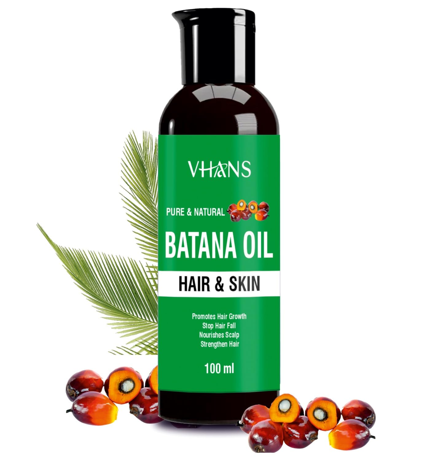 Vhans Pure Batana Oil – Cold-Pressed Palm Nut Oil for Hair Growth, Hair Loss Repair, and Skin Nourishment – 15ml All-Natural Nutrient-Rich Solution for Hair & Skin Care