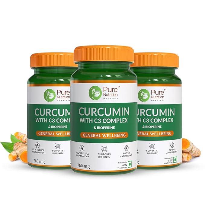 Pure Nutrition Curcumin with C3 Complex 760mg Veg Capsule - 60 Capsules