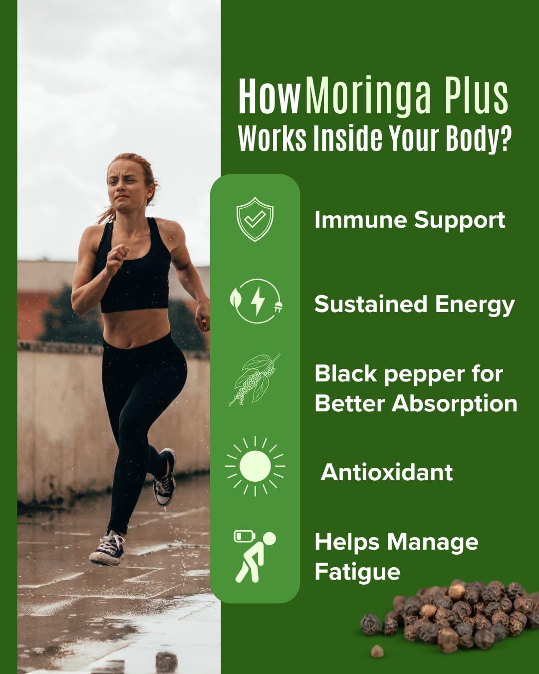 Vedia Moringa Plus (Natural Superfood) Capsules | Pure Moringa Leaf Extract for Energy, Immunity & Joint Support (60 Capsules)