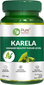 Pure Nutrition Karela Tablets (250mg) Momordica Charantia (Bitter Melon) | Diabetes Care Herbal Supplement, Supports Healthy Sugar Levels, Improved Metabolism & Liver Cleanse