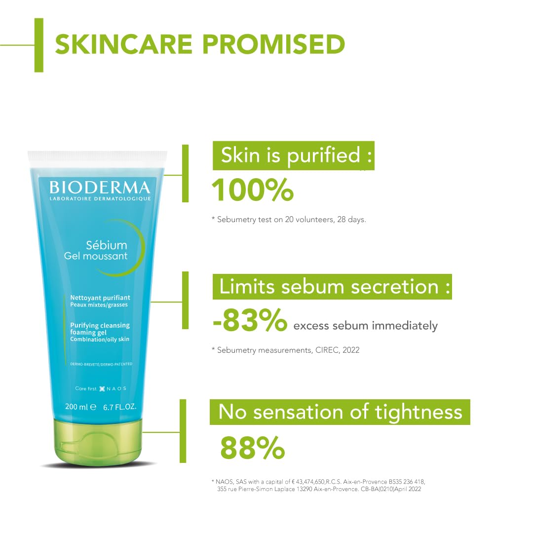 Bioderma Sebium Moussant Purifying Cleansing Foaming Gel - 100ml