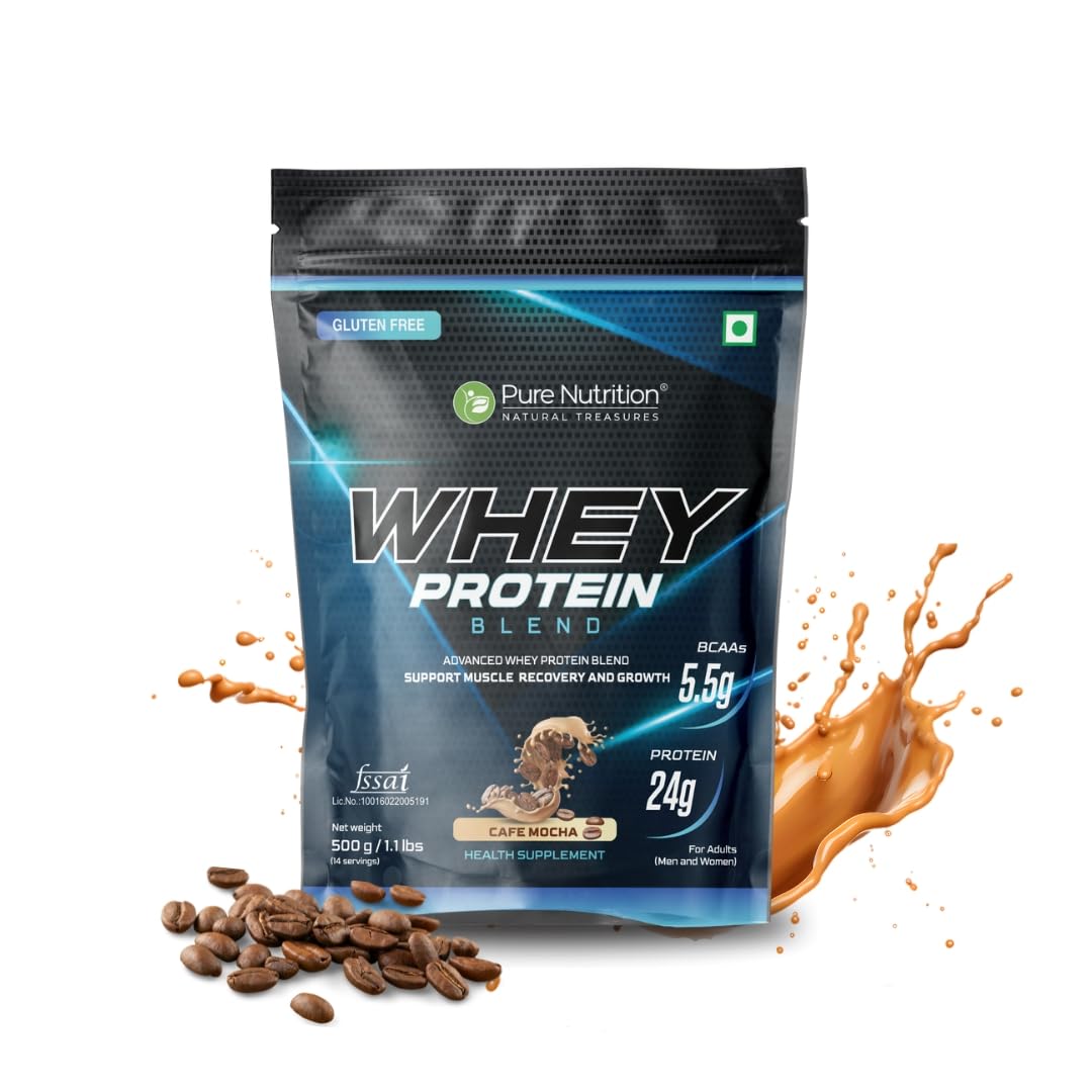 Pure Nutrition Whey Protein Café Mocha – 500g | High Protein Supplement | Muscle Recovery & Strength