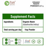 Pure Nutrition Organic Neem Powder - 227g | 100% Pure and Natural | Supports Skin Health, Detoxification, and Immunity
