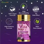 Vitaminnica Vita Nap Melatonin Sleeping Pills – Supports Restful Sleep, Fall Asleep Faster & Promotes Relaxation – Stress & Occasional Sleeplessness Support – 60 Veg Capsules