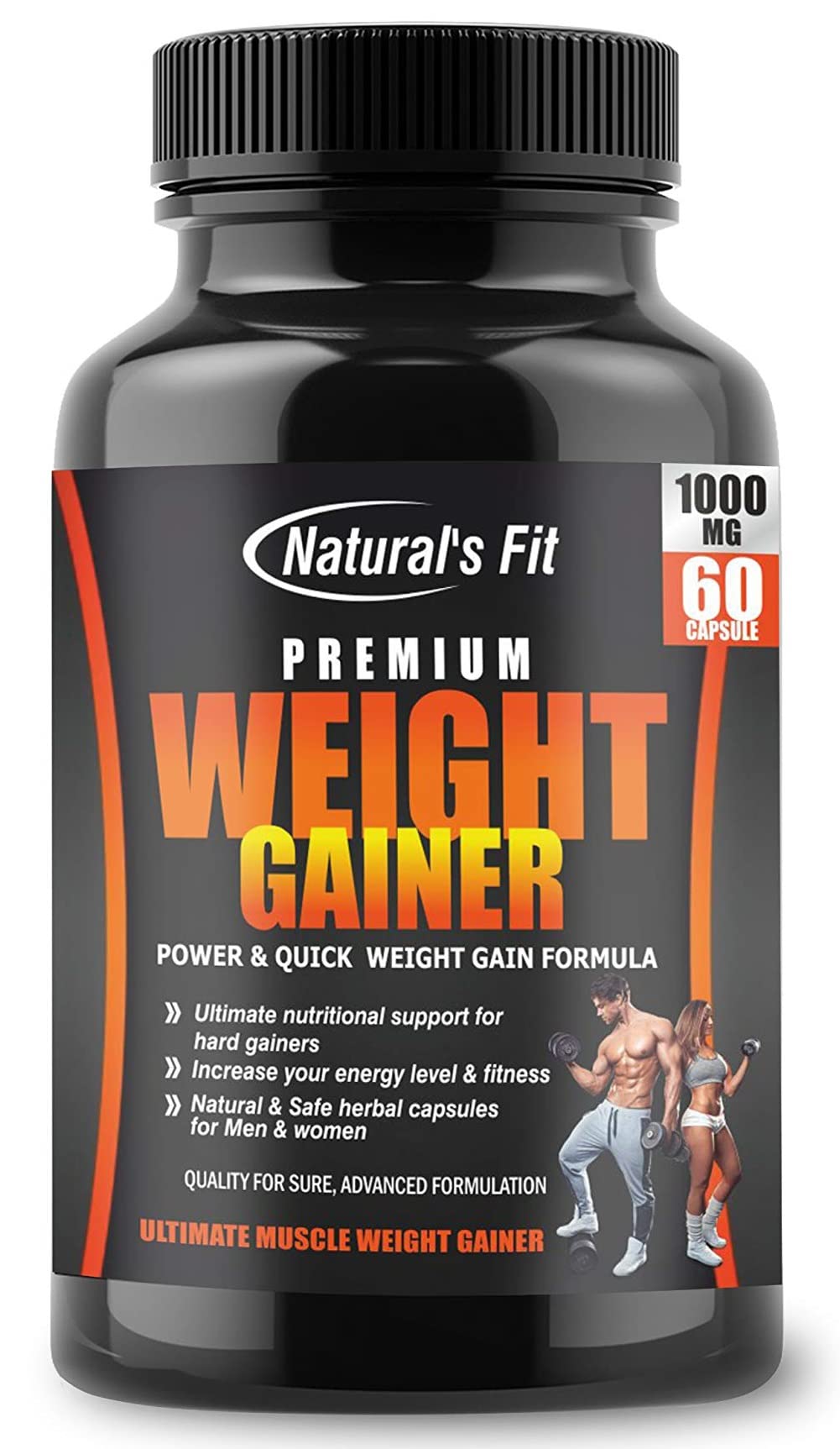 Natural's Fit Premium Weight Gainer 1000Mg Capsule Supplement For Men And Women - 60 Veg Capsules
