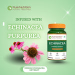Pure Nutrition Echinacea Capsules - Powerful Antioxidant & Immune Booster | Natural Support for Immune Defense & Respiratory Health | Anti-Inflammatory Properties for Overall Wellness - 120 Veg Caps