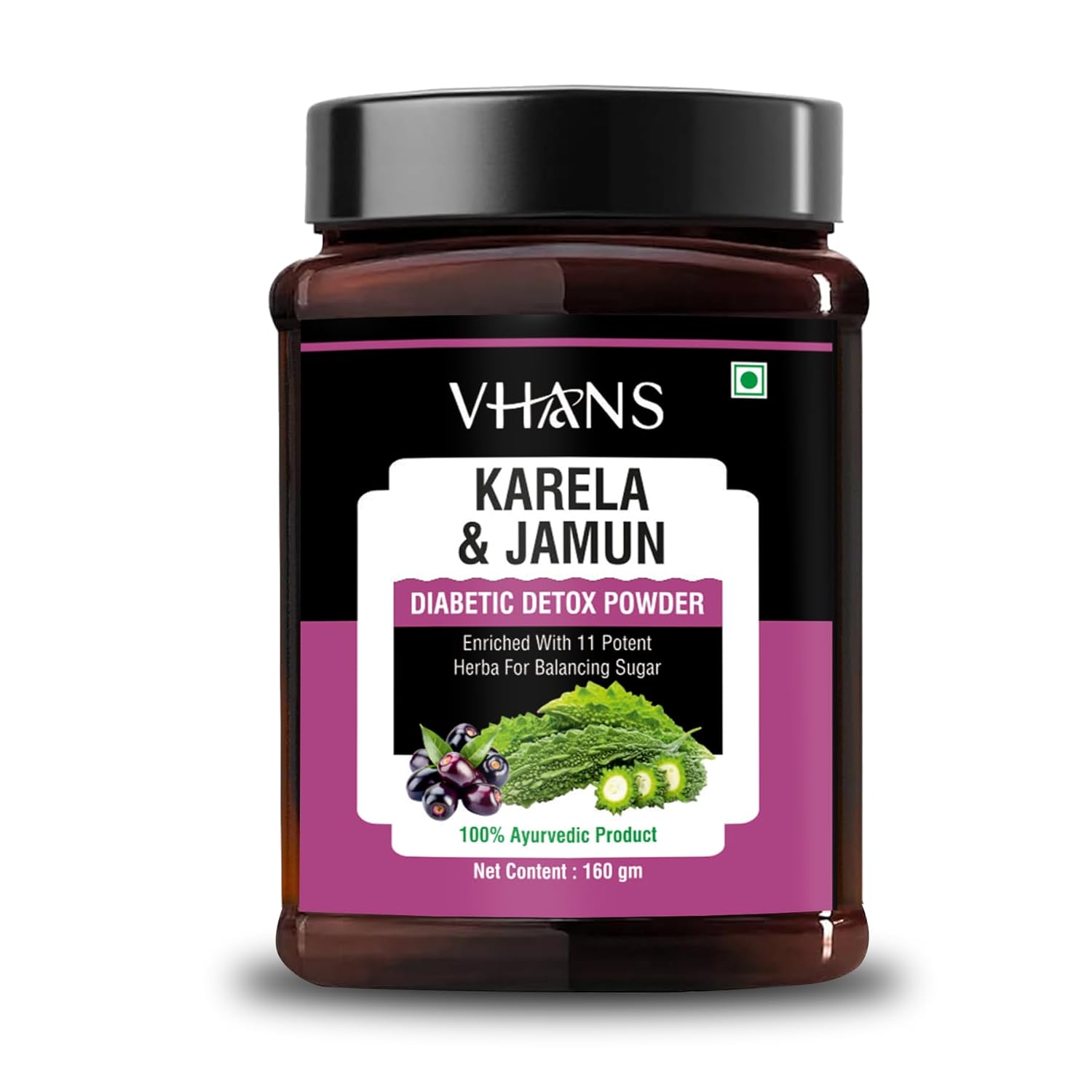 Karela Jamun Detox Powder 100g - Premium Ayurvedic Metabolic Balance & Detox Blend