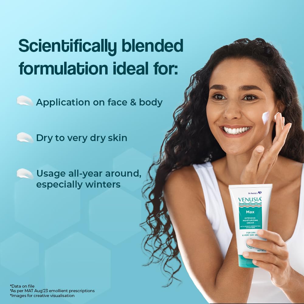 Venusia Max Intensive Moisturizing Cream | Face Care Product for Dry & Very Dry Skin | Repairs the Skin