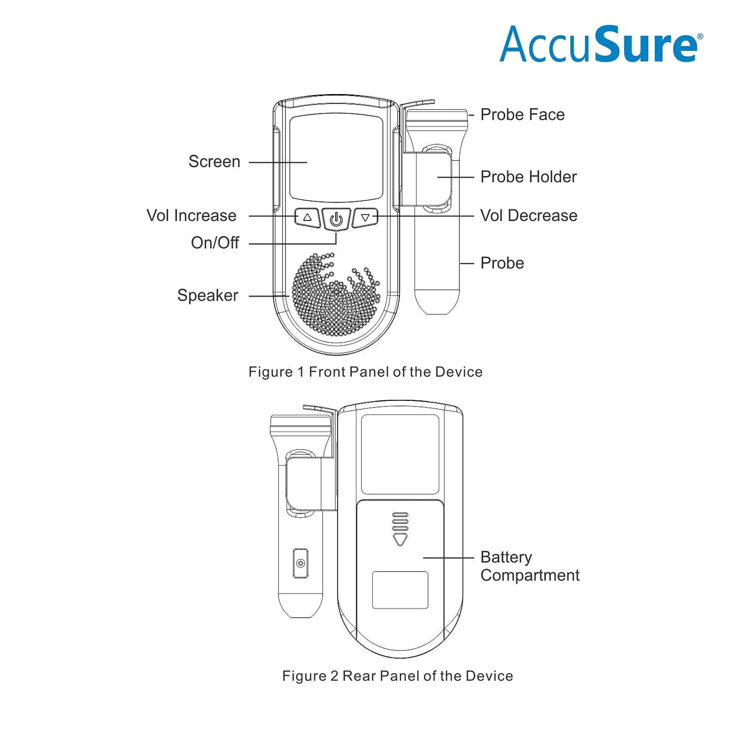 AccuSure Fetal Doppler for Doctors and Mothers Fetal Heart Rate Monitor with USB Charging and LCD Display
