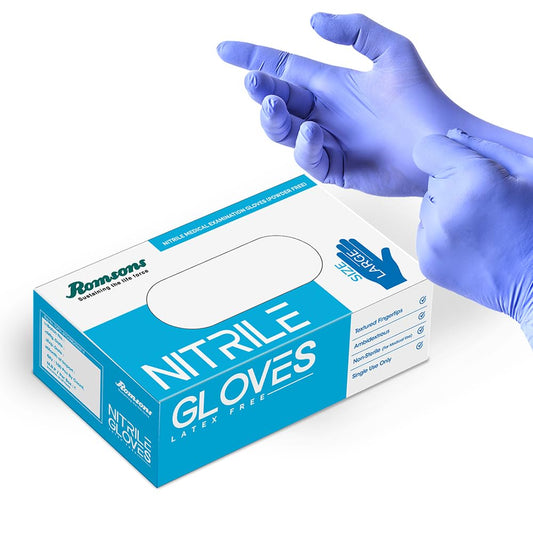 Romsons Nitrile Pair of Gloves Medium - 100 Pairs
