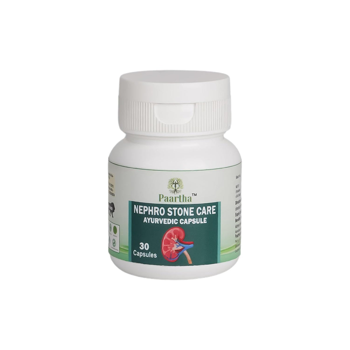 Paartha Nephro Stone Care Ayurvedic Capsules – Herbal Supplement with Gokhru, Pashanbhed & Moringa for Kidney & Urinary Wellness Support – 30 Capsules