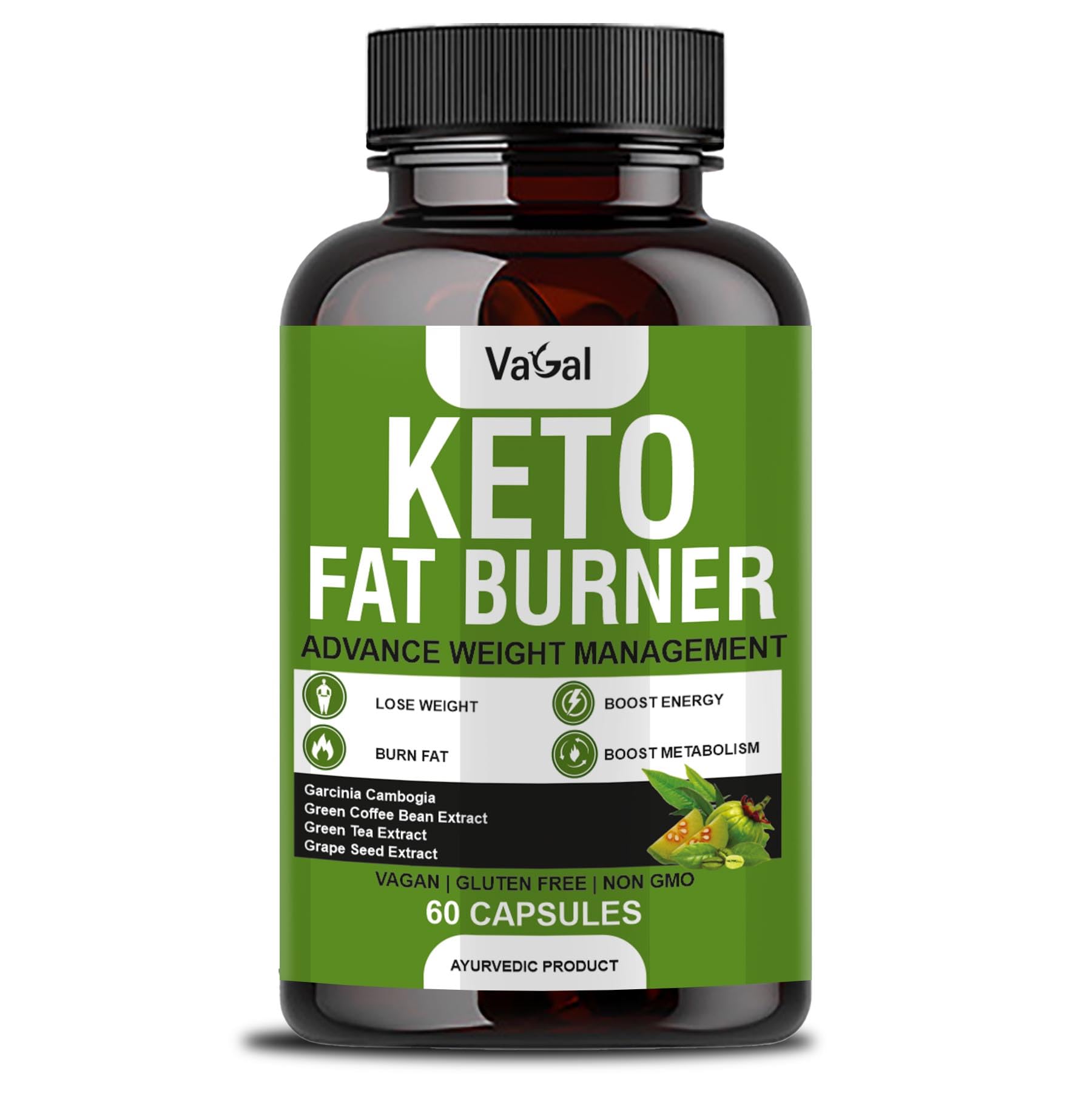 Vagal Keto Fat Burner 1000mg Capsules - Premium Metabolic Support Complex with Garcinia (60 Count)