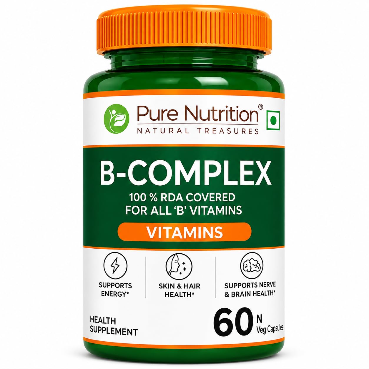 Pure Nutrition Vitamin B Complex 120 Tablets | B Vitamins Supplement for Energy & Wellness Support
