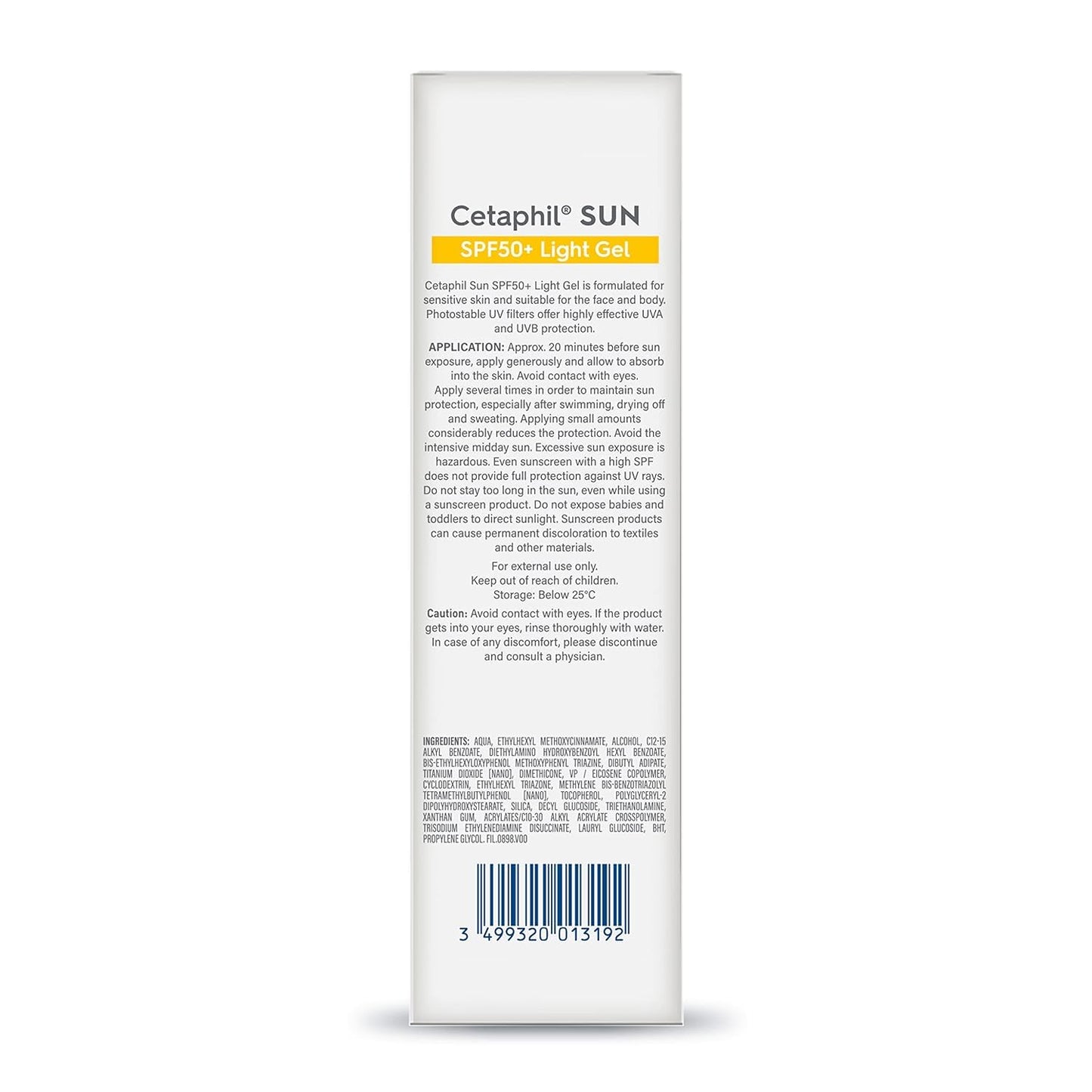 Cetaphil Sun Light High Protection Sunscreen Gel | SPF 50+ Sensitive Skin - 50ml