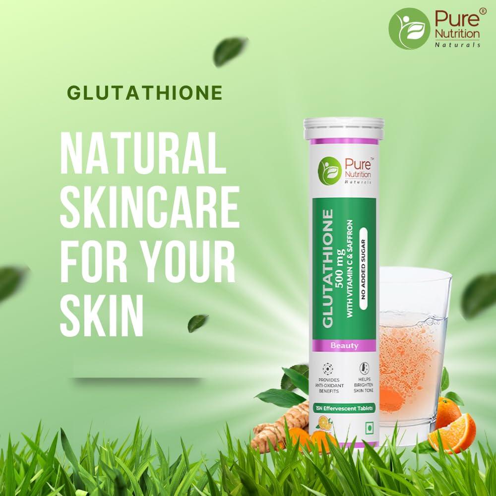 Pure Nutrition L-Glutathione Effervescent Tablets - 500mg - 15 Count