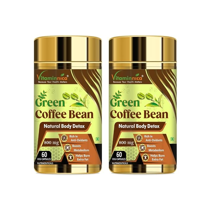 Vitaminnica Green Coffee Bean Extract 800mg - Metabolism & Appetite Support, 60 Veg Capsules