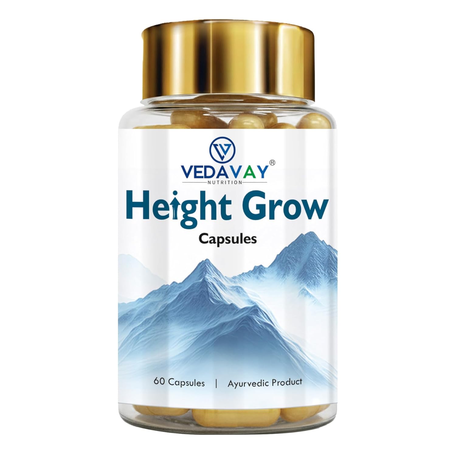Vedavay Height Grow Capsules, Ayurvedic Product, 60 Capsules, Vegetarian