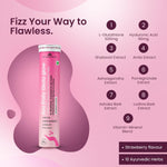 AYU Gluta Glow - Hormonal Acne & PCOS Skin Care Effervescent Tablets (15s) | Clears hormonal acne & dark spots with Shatavari, Ashoka, 90mg Hyaluronic Acid - 3X hydration & Vitamin C. Strawberry flavor.