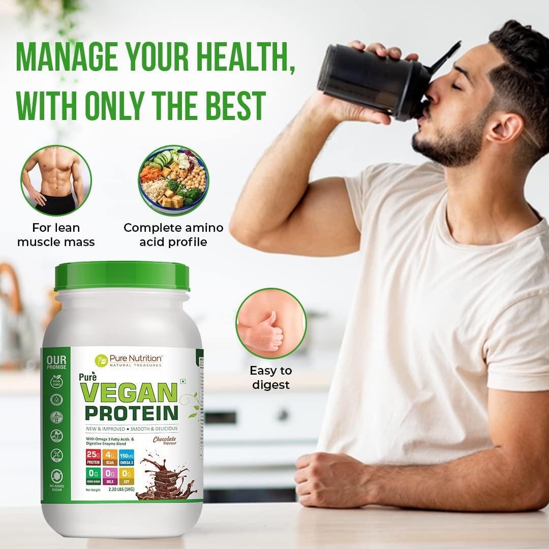 Pure Nutrition Pure Vegan Protein Powder Chocolate - 1kg