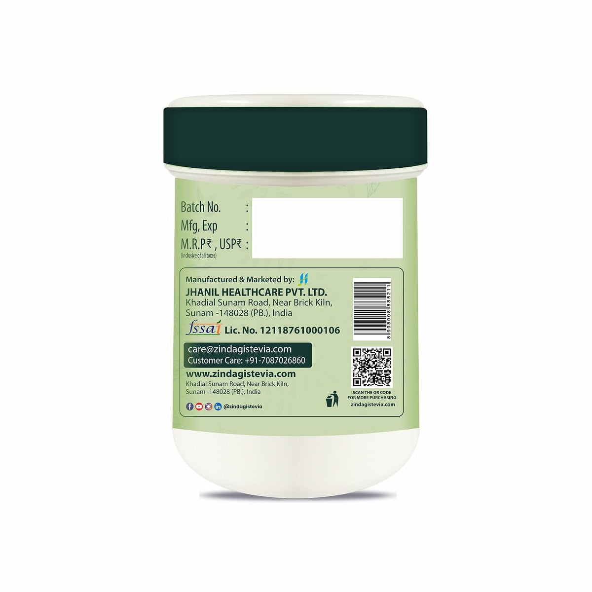 Zindagi Stevia Powder (400 g Jar) with Monk Fruit Extract Powder (50 Sachets) | 100% Natural Zero-Calorie Sweetener Combo Pack