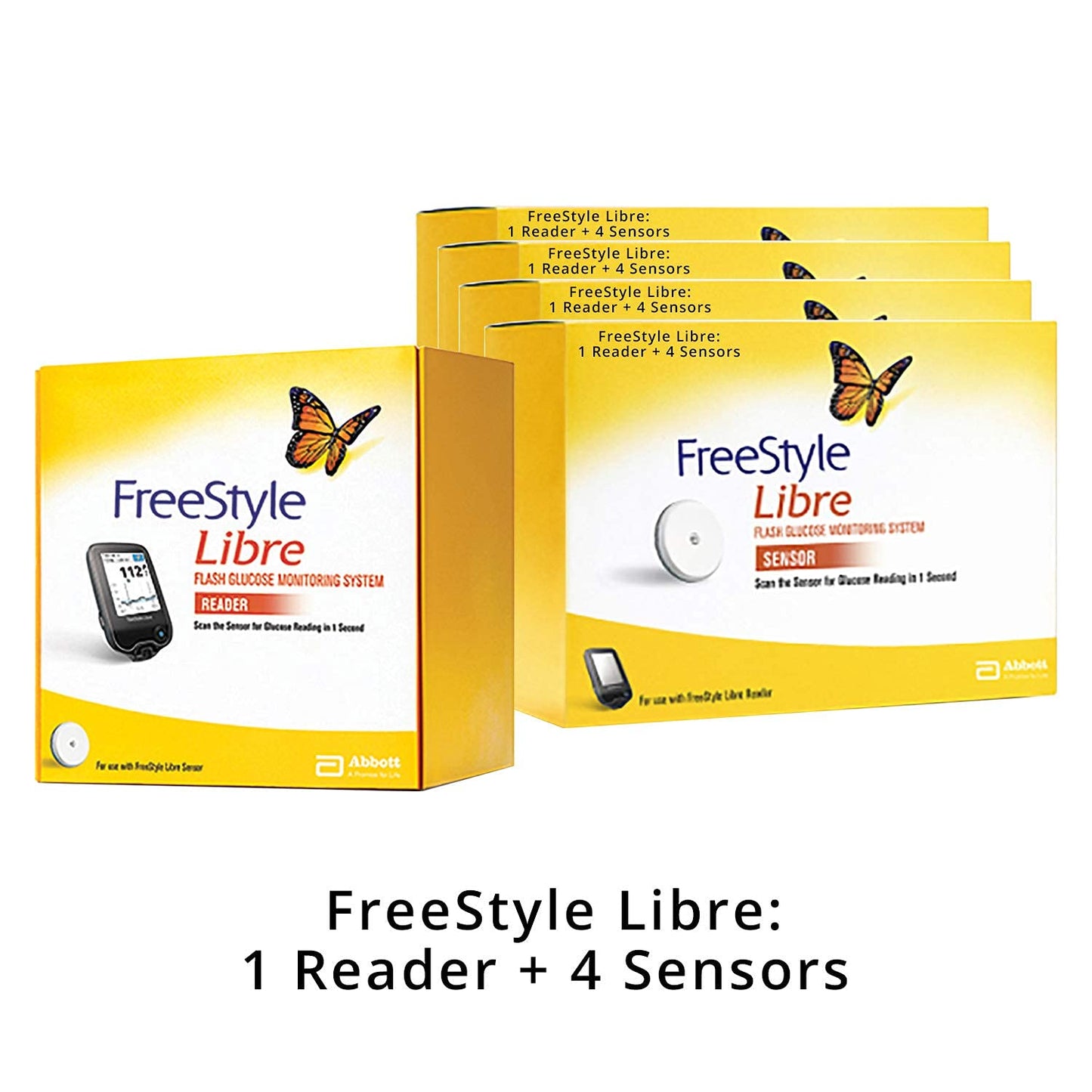 Freestyle Libre Flash Glucose Monitoring System-Sensor (4 Sensor & 1 Reader Combo)