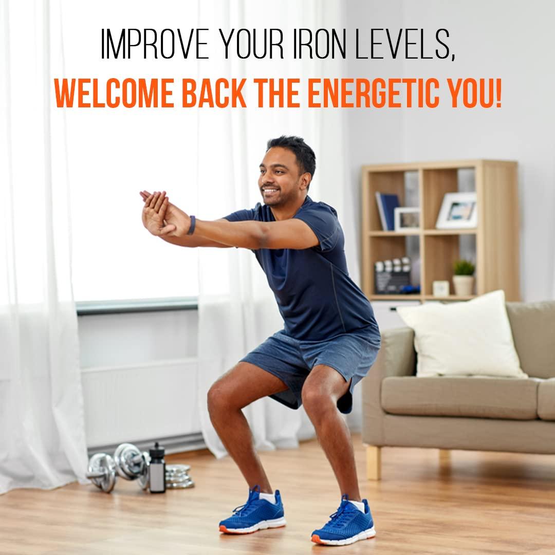 Pure Nutrition Iron with Folic Acid Veg Tablet with Vitamin C & Zinc | For Haemoglobin Production