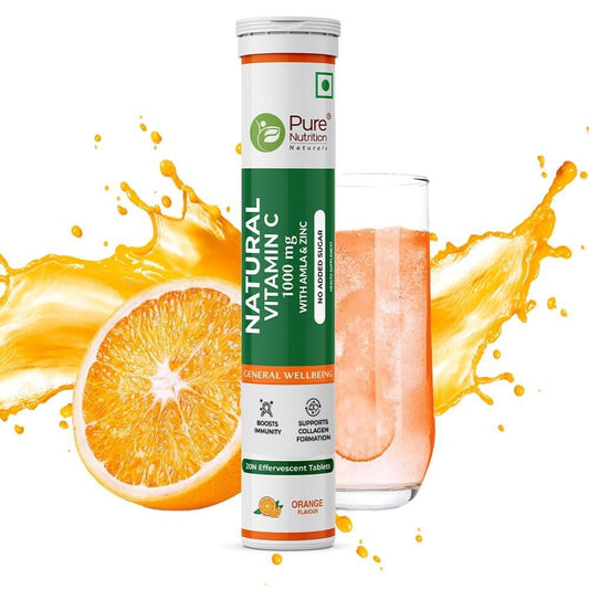 Pure Nutrition Natural Vitamin C Effervescent Tablet - Orange (20 Tablets)