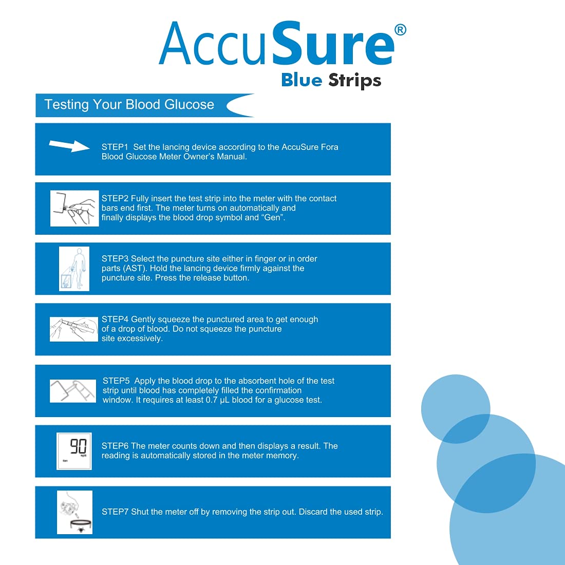 AccuSure Glucometer Test Strip (Only Strip) | Diabetes Monitoring Devices