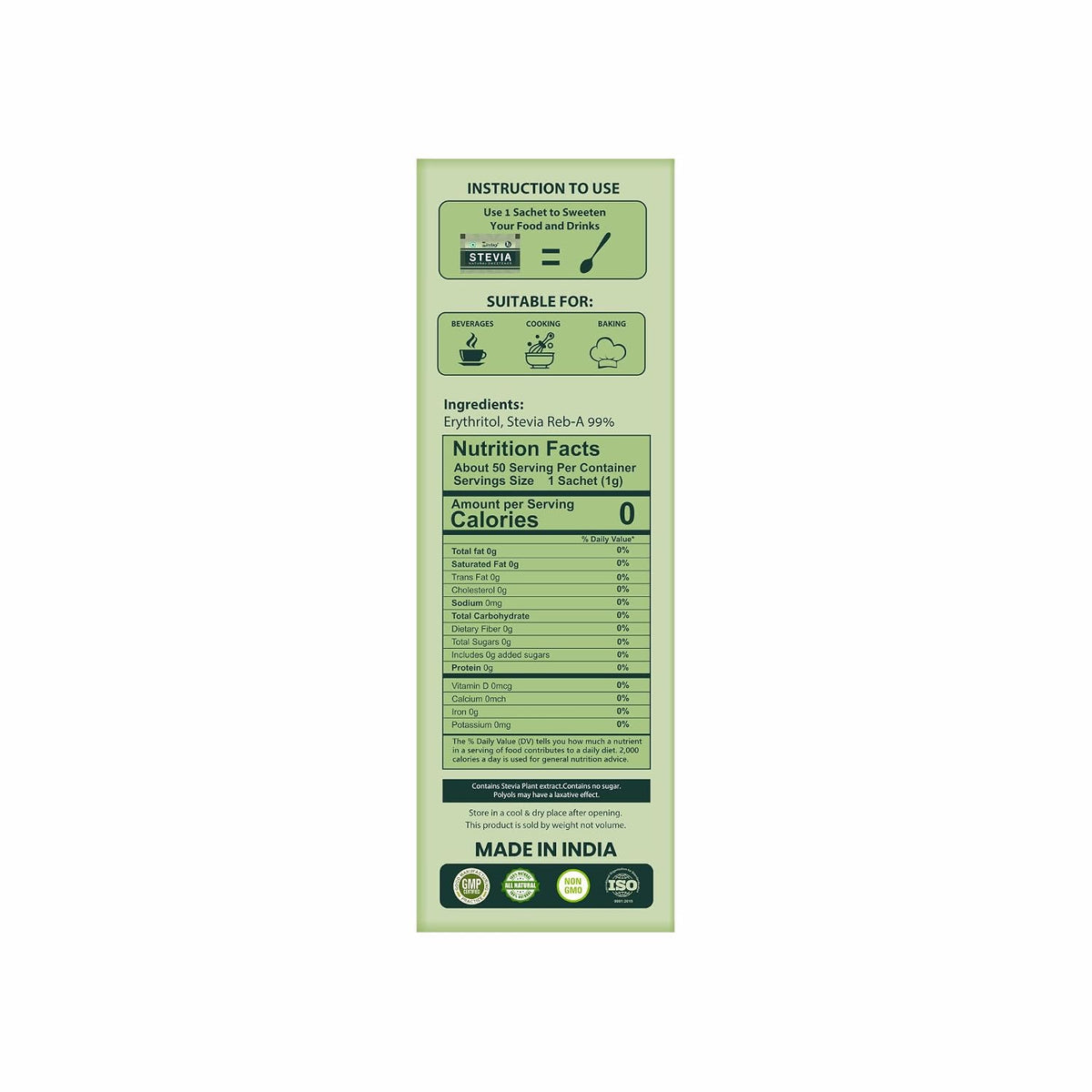 Zindagi Stevia Powder Sachets, Stevia Plant Dry Leaves & Stevia Drops | 100% Natural Zero-Calorie Sweetener Triple Combo Pack