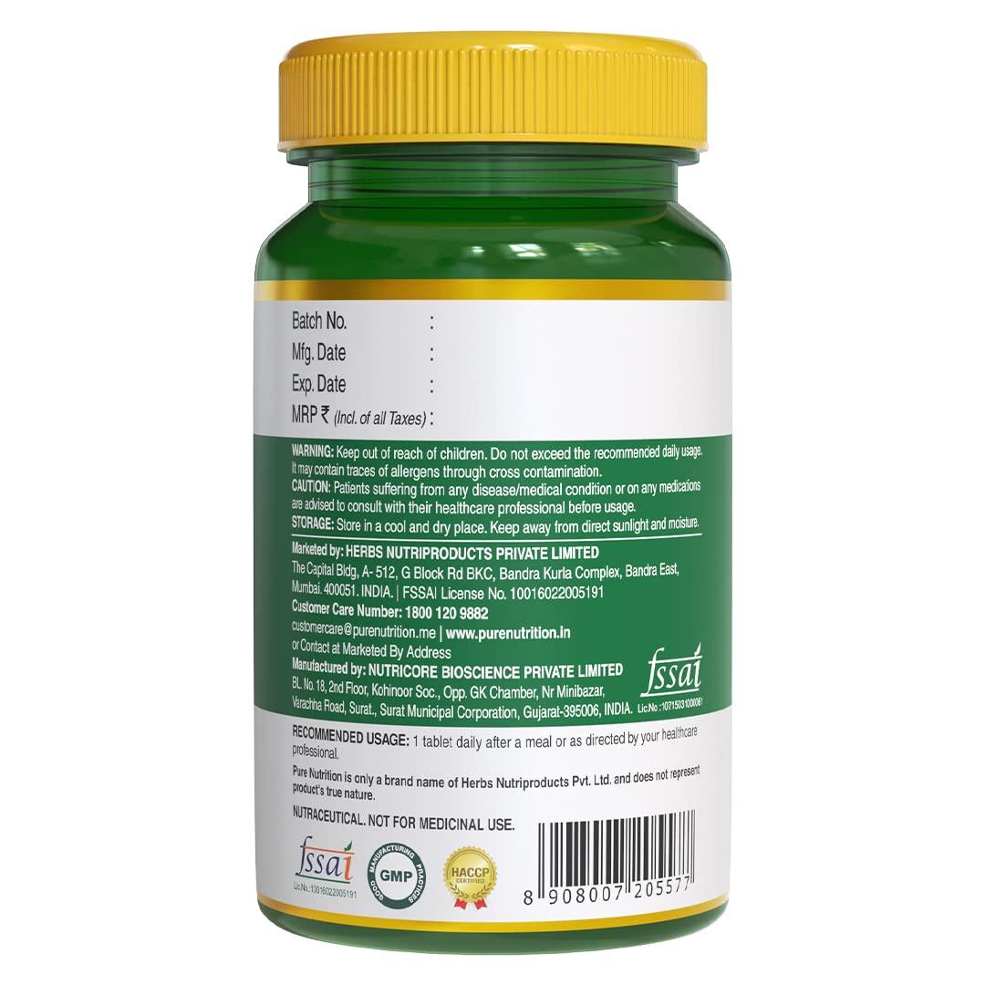Pure Nutrition Zinc-ZMA 800 mg Veg Tablet with Magnesium & Vitamin B6 for Immunity, Bones & Muscles | Veg Tablet