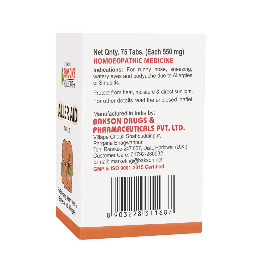 Bakson's Homoeopathy Aller Aid Tablet (75) - Pack of 2